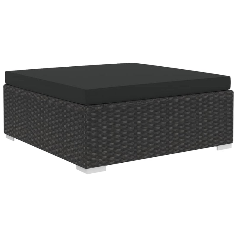 tsilova Tsilova Deutschland Gartenmöbel-Sets 10-tlg. Garten-Lounge-Set mit Auflagen Poly Rattan Schwarz