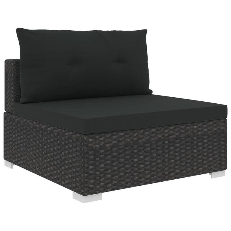 tsilova Tsilova Deutschland Gartenmöbel-Sets 10-tlg. Garten-Lounge-Set mit Auflagen Poly Rattan Schwarz