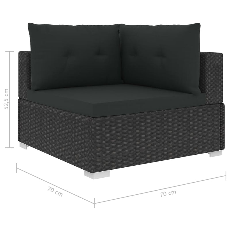 tsilova Tsilova Deutschland Gartenmöbel-Sets 10-tlg. Garten-Lounge-Set mit Auflagen Poly Rattan Schwarz