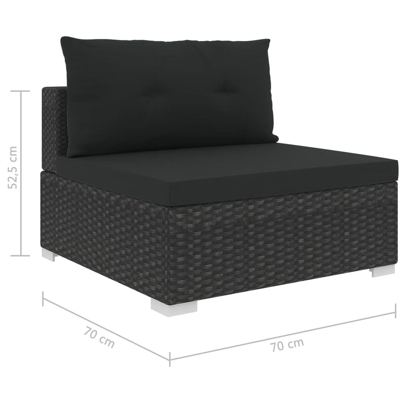 tsilova Tsilova Deutschland Gartenmöbel-Sets 10-tlg. Garten-Lounge-Set mit Auflagen Poly Rattan Schwarz