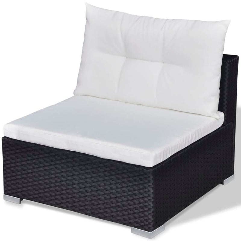 tsilova Tsilova Deutschland Gartenmöbel-Sets 10-tlg. Garten-Lounge-Set mit Auflagen Poly Rattan Schwarz