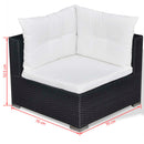 tsilova Tsilova Deutschland Gartenmöbel-Sets 10-tlg. Garten-Lounge-Set mit Auflagen Poly Rattan Schwarz