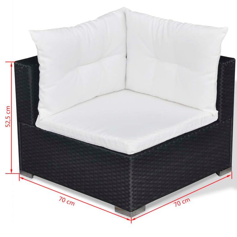 tsilova Tsilova Deutschland Gartenmöbel-Sets 10-tlg. Garten-Lounge-Set mit Auflagen Poly Rattan Schwarz