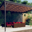 tsilova Tsilova Deutschland Gartenmöbel-Sets 10-tlg. Garten-Lounge-Set mit Kissen Braun Poly Rattan