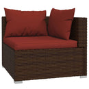 tsilova Tsilova Deutschland Gartenmöbel-Sets 10-tlg. Garten-Lounge-Set mit Kissen Braun Poly Rattan