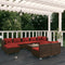 tsilova Tsilova Deutschland Gartenmöbel-Sets 10-tlg. Garten-Lounge-Set mit Kissen Braun Poly Rattan