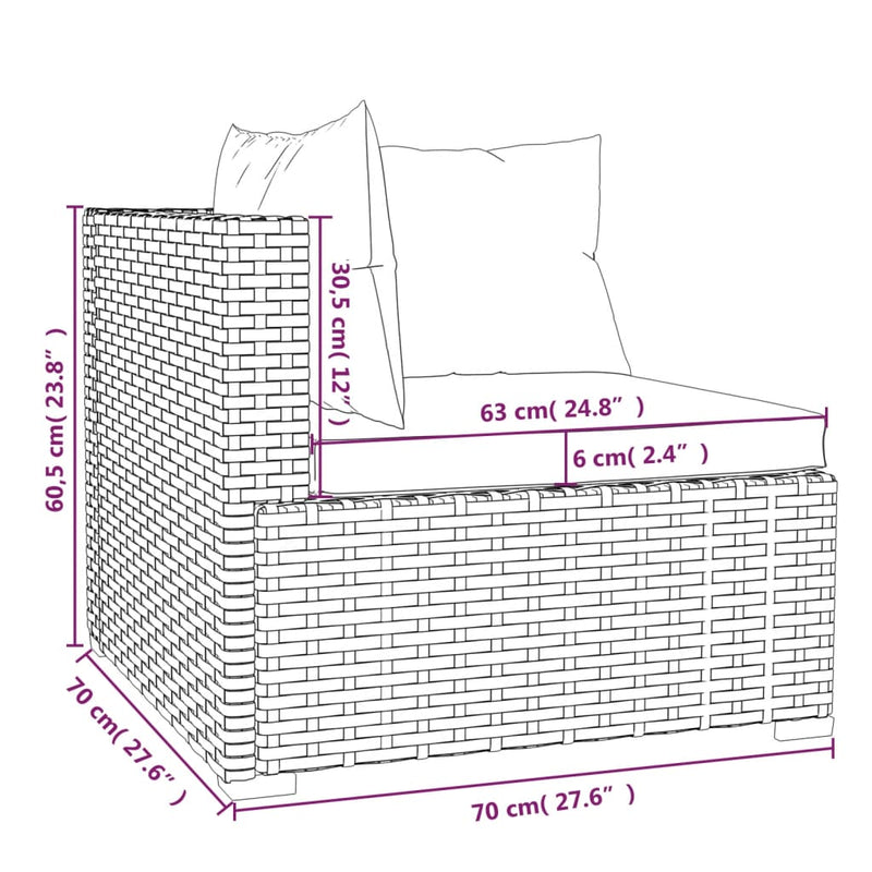 tsilova Tsilova Deutschland Gartenmöbel-Sets 10-tlg. Garten-Lounge-Set mit Kissen Braun Poly Rattan