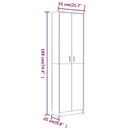 tsilova Tsilova Deutschland Kleiderschränke Garderobenschrank Braun Eiche-Optik 55x25x189 cm Holzwerkstoff