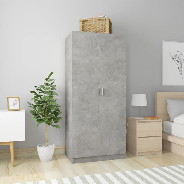 tsilova Tsilova Deutschland Kleiderschränke Kleiderschrank Betongrau 80x52x180 cm Holzwerkstoff
