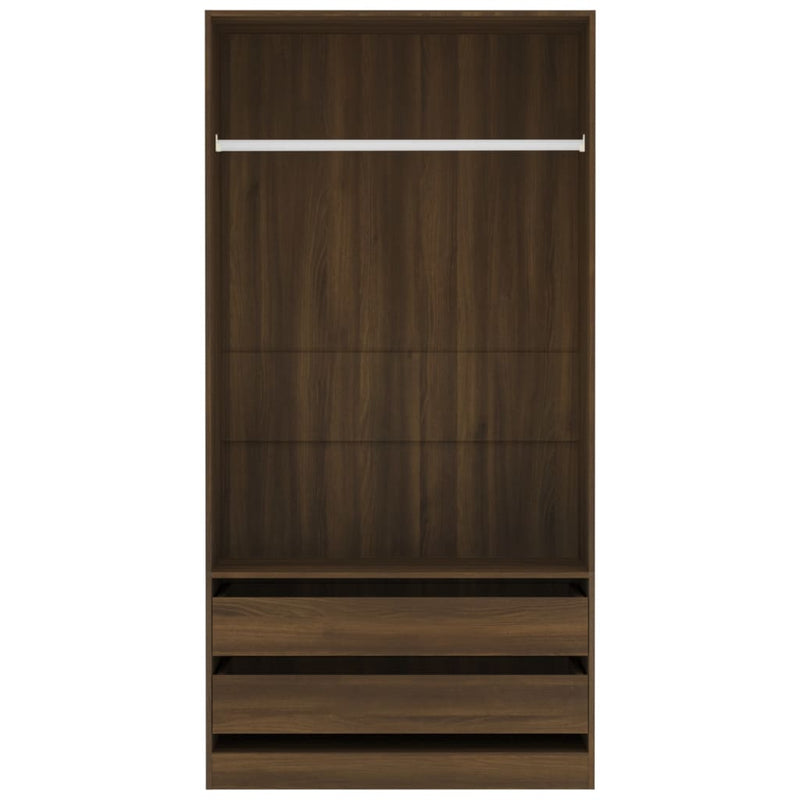 tsilova Tsilova Deutschland Kleiderschränke Kleiderschrank Braun Eiche-Optik 100x50x200 cm Holzwerkstoff