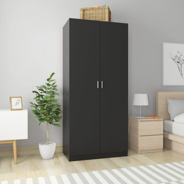 tsilova Tsilova Deutschland Kleiderschränke Kleiderschrank Schwarz 90x52x200 cm Holzwerkstoff