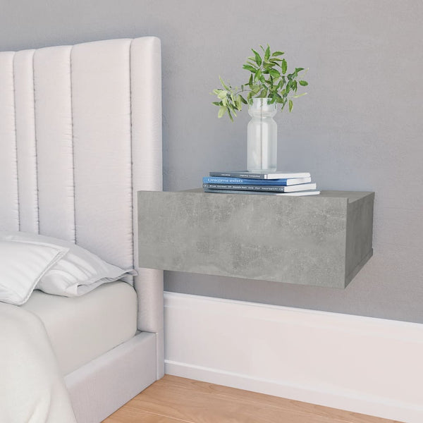 tsilova Tsilova Deutschland Nachttische Hängender Nachttisch Betongrau 40x30x15 cm Holzwerkstoff
