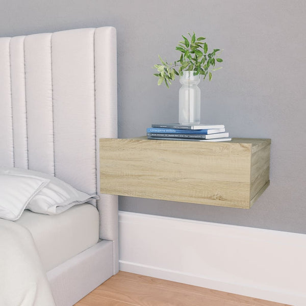 tsilova Tsilova Deutschland Nachttische Hängender Nachttisch Sonoma-Eiche 40x30x15 cm Holzwerkstoff