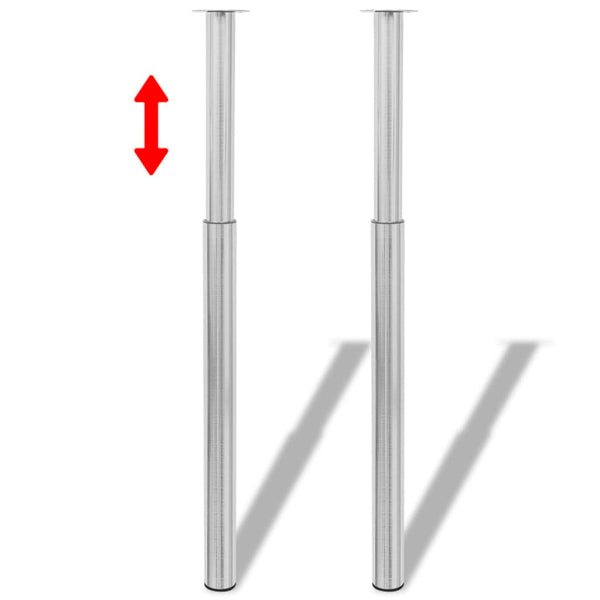 tsilova Tsilova Deutschland Tischbeine 2 x Teleskopfuß Stützfuß Tischbein Nickel gebürstet 710mm-1100mm