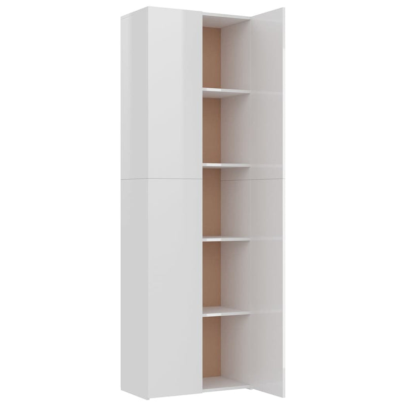 tsilova vidaXL Aktenschränke Büroschrank Hochglanz-Weiß 60x32x190 cm Holzwerkstoff