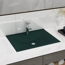 tsilova vidaXL Badezimmer-Waschbecken Luxus-Waschbecken mit Hahnloch Matt-Dunkelgrün 60x46 cm Keramik