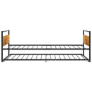 tsilova vidaXL Betten & Bettgestelle Ausziehbett Schwarz Metall 90x200 cm