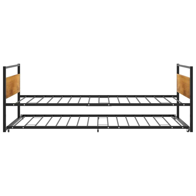 tsilova vidaXL Betten & Bettgestelle Ausziehbett Schwarz Metall 90x200 cm