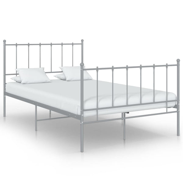 tsilova vidaXL Betten & Bettgestelle Bett Grau Metall 120x200 cm