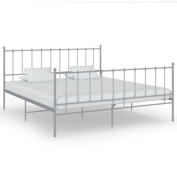 tsilova vidaXL Betten & Bettgestelle Bett Grau Metall 140x200 cm