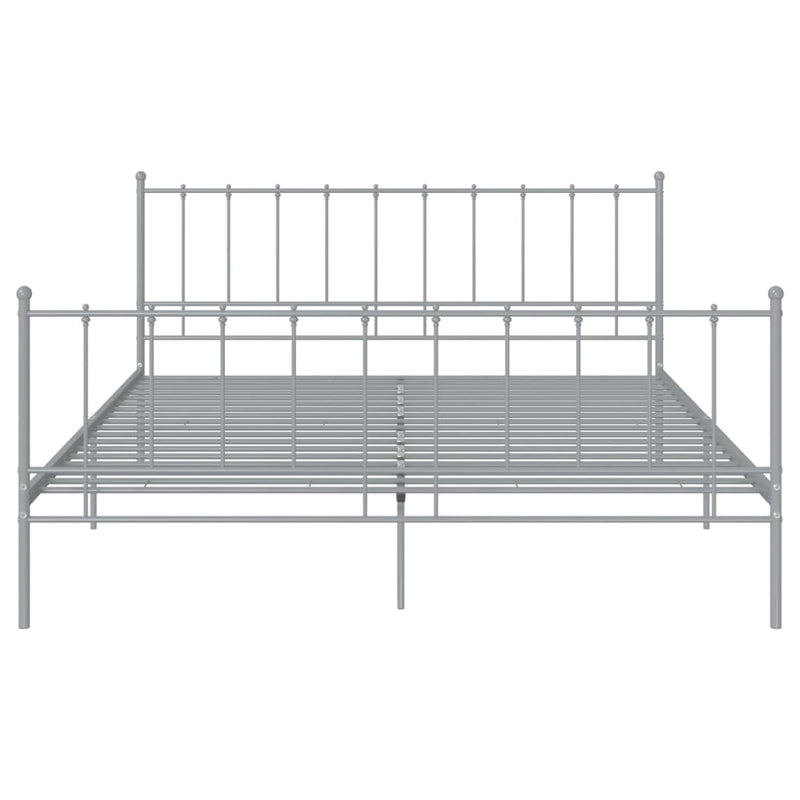 tsilova vidaXL Betten & Bettgestelle Bett Grau Metall 140x200 cm