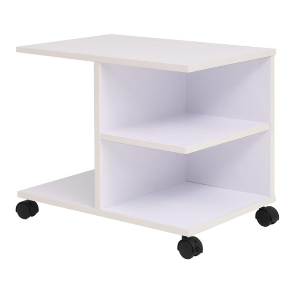 tsilova vidaXL Bücherregale & Bücherschränke Beistelltisch mit Rollen 50×35×42 cm Weiß