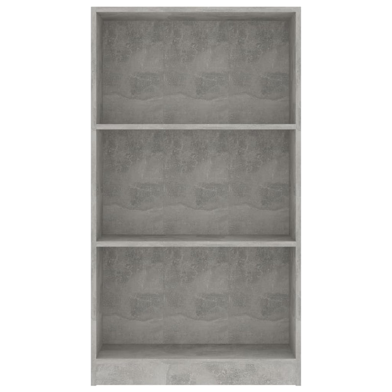 tsilova vidaXL Bücherregale & Bücherschränke Bücherregal 3 Fächer Betongrau 60x24x109 cm Holzwerkstoff