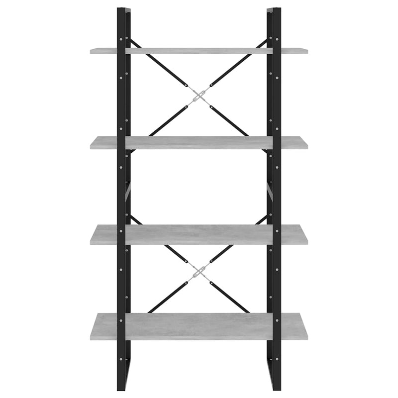 tsilova vidaXL Bücherregale & Bücherschränke Bücherregal 4 Fächer Betongrau 80x30x140 cm Holzwerkstoff