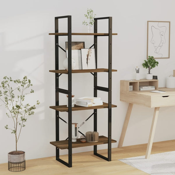 tsilova vidaXL Bücherregale & Bücherschränke Bücherregal 4 Fächer Braun Eiche 60x30x140 cm Holzwerkstoff