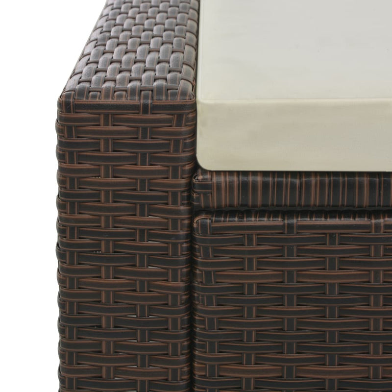 tsilova vidaXL Gartenbetten Doppel-Sonnenliege Poly Rattan Braun