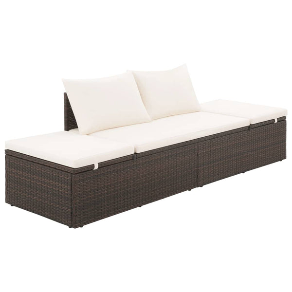 tsilova vidaXL Gartenbetten Gartenbett Braun 195×60 cm Poly Rattan