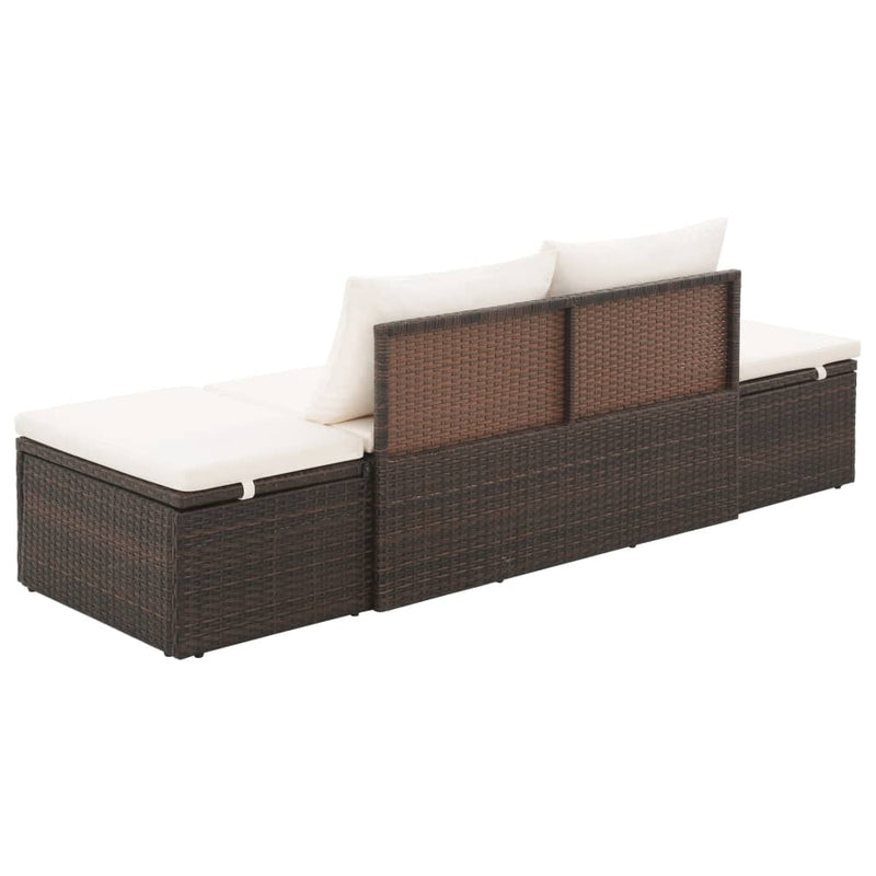 tsilova vidaXL Gartenbetten Gartenbett Braun 195×60 cm Poly Rattan