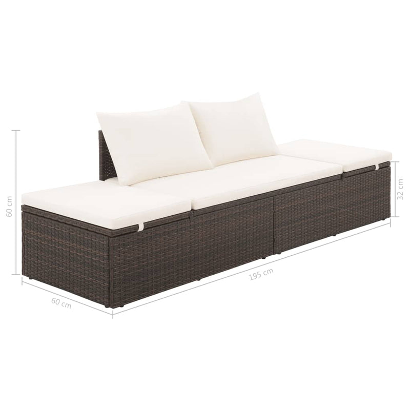 tsilova vidaXL Gartenbetten Gartenbett Braun 195×60 cm Poly Rattan