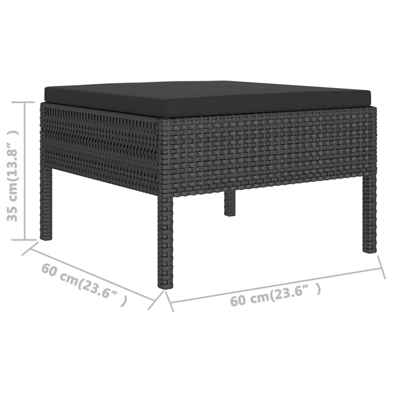 tsilova vidaXL Gartenmöbel-Sets 10-tlg. Garten-Lounge-Set mit Auflagen Poly Rattan Schwarz