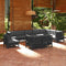 tsilova vidaXL Gartenmöbel-Sets 10-tlg. Garten-Lounge-Set mit Kissen Schwarz Massivholz Kiefer