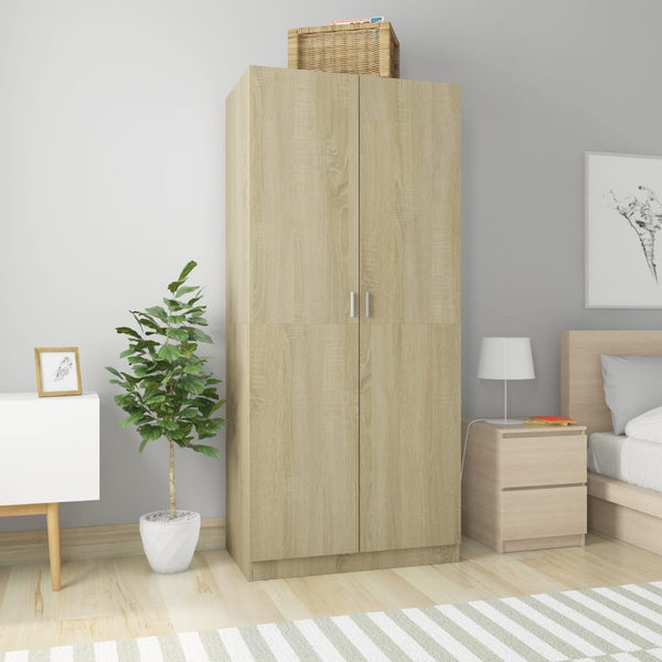 tsilova vidaXL Kleiderschränke Kleiderschrank Sonoma-Eiche 90x52x200 cm Holzwerkstoff
