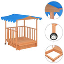 tsilova vidaXL Sandkästen Kinderspielhaus mit Sandkasten Tannenholz Blau UV50