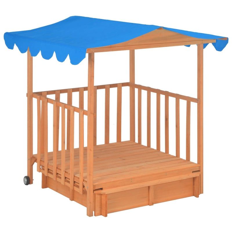 tsilova vidaXL Sandkästen Kinderspielhaus mit Sandkasten Tannenholz Blau UV50