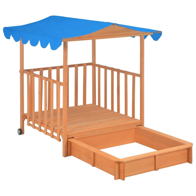 tsilova vidaXL Sandkästen Kinderspielhaus mit Sandkasten Tannenholz Blau UV50