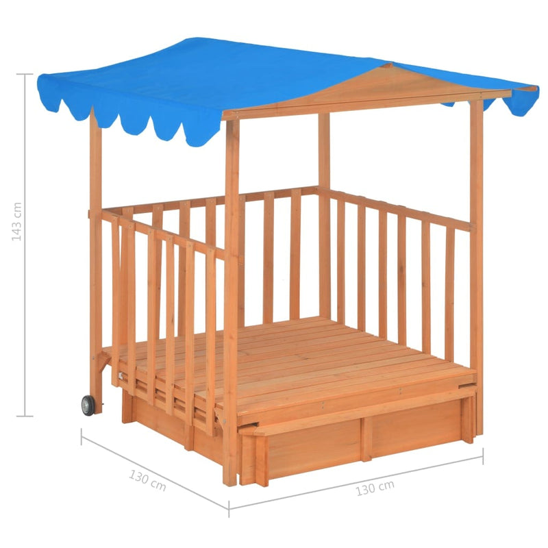 tsilova vidaXL Sandkästen Kinderspielhaus mit Sandkasten Tannenholz Blau UV50