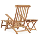 tsilova vidaXL Sonnenliegen Garten-Liegestuhl mit Fußstütze und Tisch Massivholz Teak