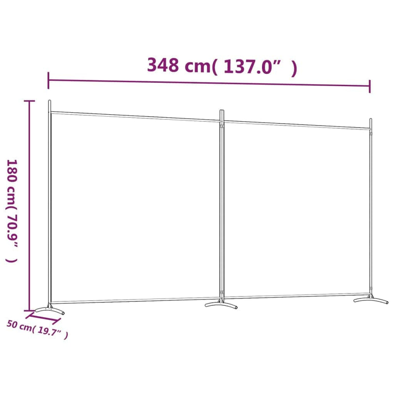 tsilova Tsilova Deutschland Raumteiler 2-tlg. Paravent Anthrazit 348x180 cm Stoff