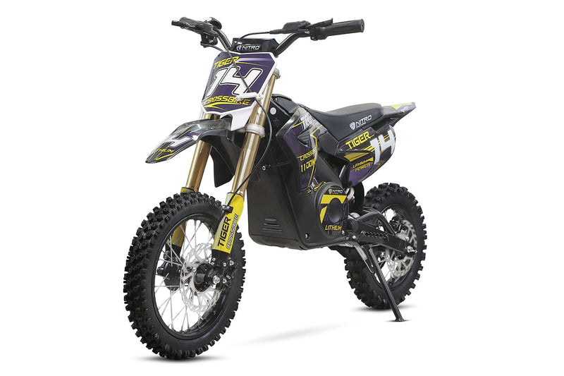 crossbike elektro Tiger Eco Dirtbike 1100W 36V 12/10 Zoll Lithium Akku 10Ah Elektro Crossbike