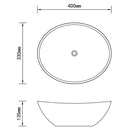tsilova Tsilova Badezimmer-Waschbecken Keramik Waschtisch Waschbecken Oval schwarz 40 x 33 cm