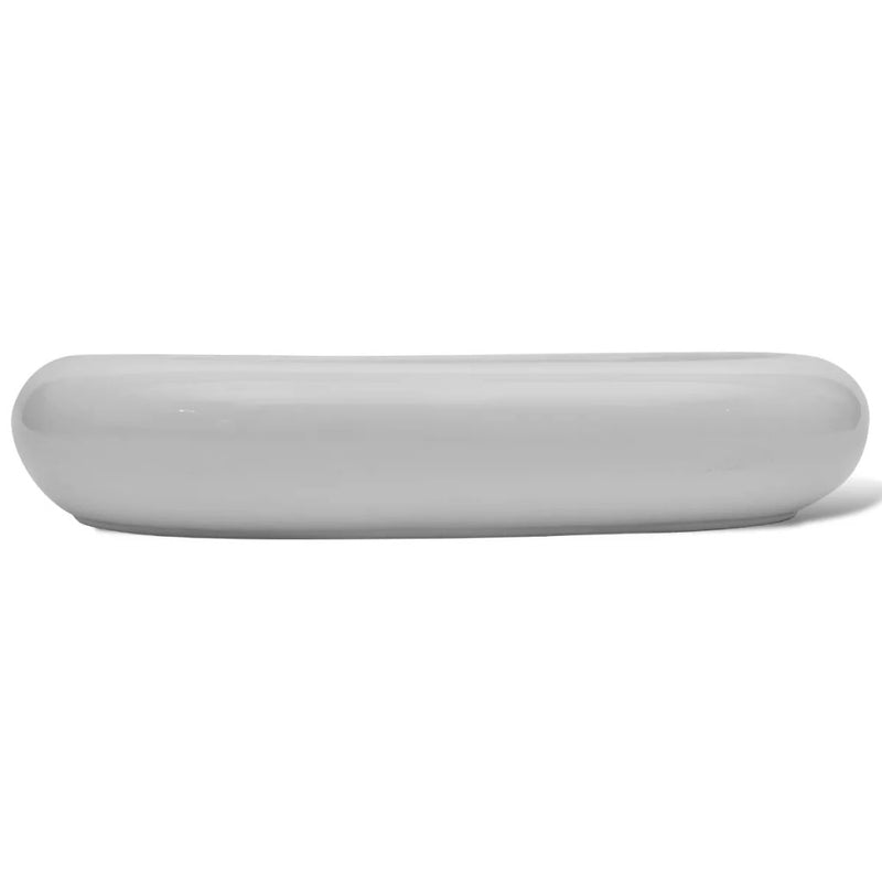 tsilova Tsilova Badezimmer-Waschbecken Keramik Waschtisch Waschbecken Oval Weiß 63 x 42 cm