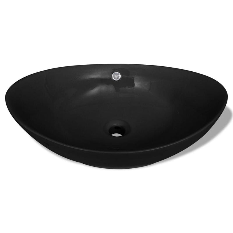 tsilova Tsilova Deutschland Badezimmer-Waschbecken Luxuriöses Keramik Waschbecken Oval Schwarz