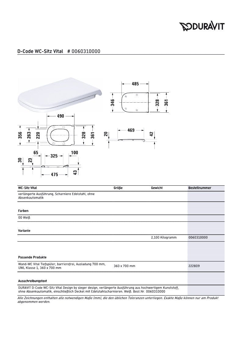 tsilova Tsilova Deutschland DURAVIT WC-Sitz Vital DURAVIT WC-Sitz Vital im herrlich unkomplizierten Look