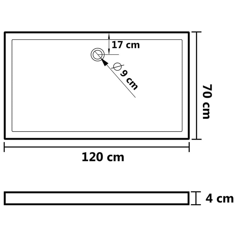 tsilova Tsilova Deutschland Duschwannen Duschtasse ABS Rechteckig Weiß 70x120 cm