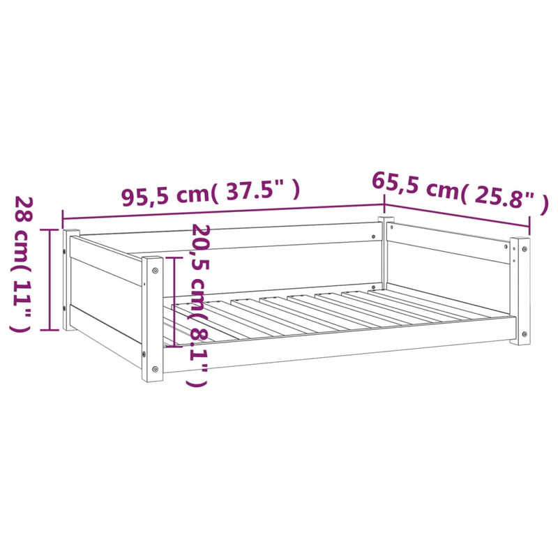 tsilova Tsilova Deutschland Hundebetten Hundebett 95,5x65,5x28 cm Massivholz Kiefer