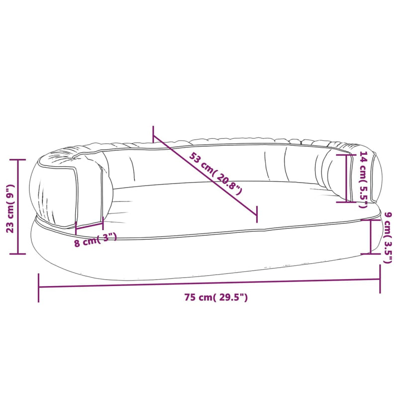 tsilova Tsilova Deutschland Hundebetten Hundebett Ergonomisch Schaumstoff Braun 75x53 cm Kunstleder